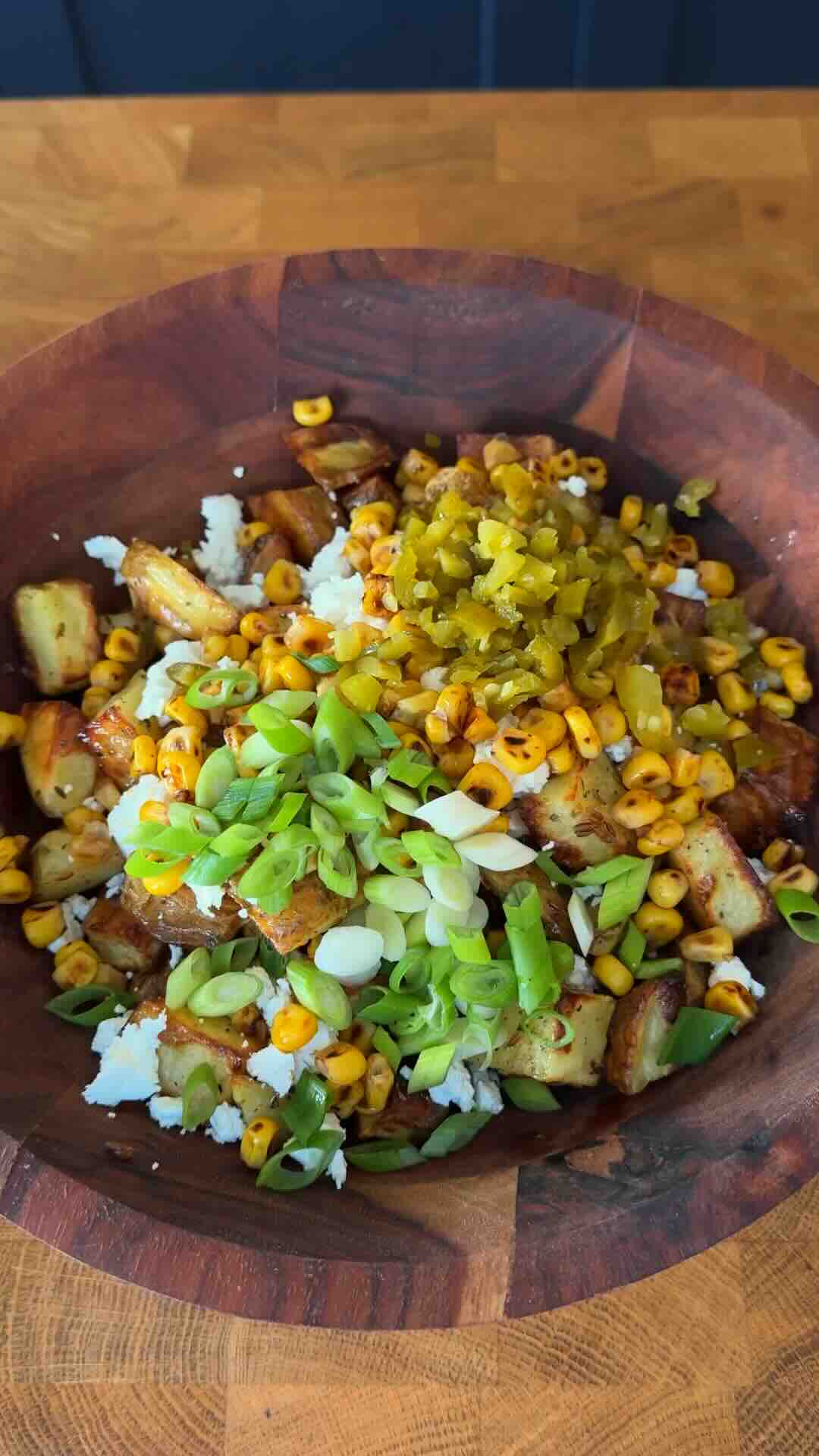 Spicy Corn & Feta Potato Salad 
