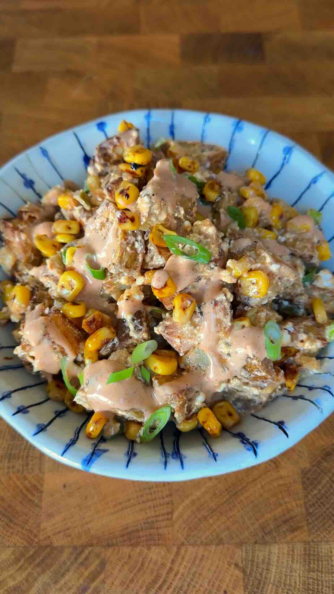 Spicy Corn & Feta Potato Salad 