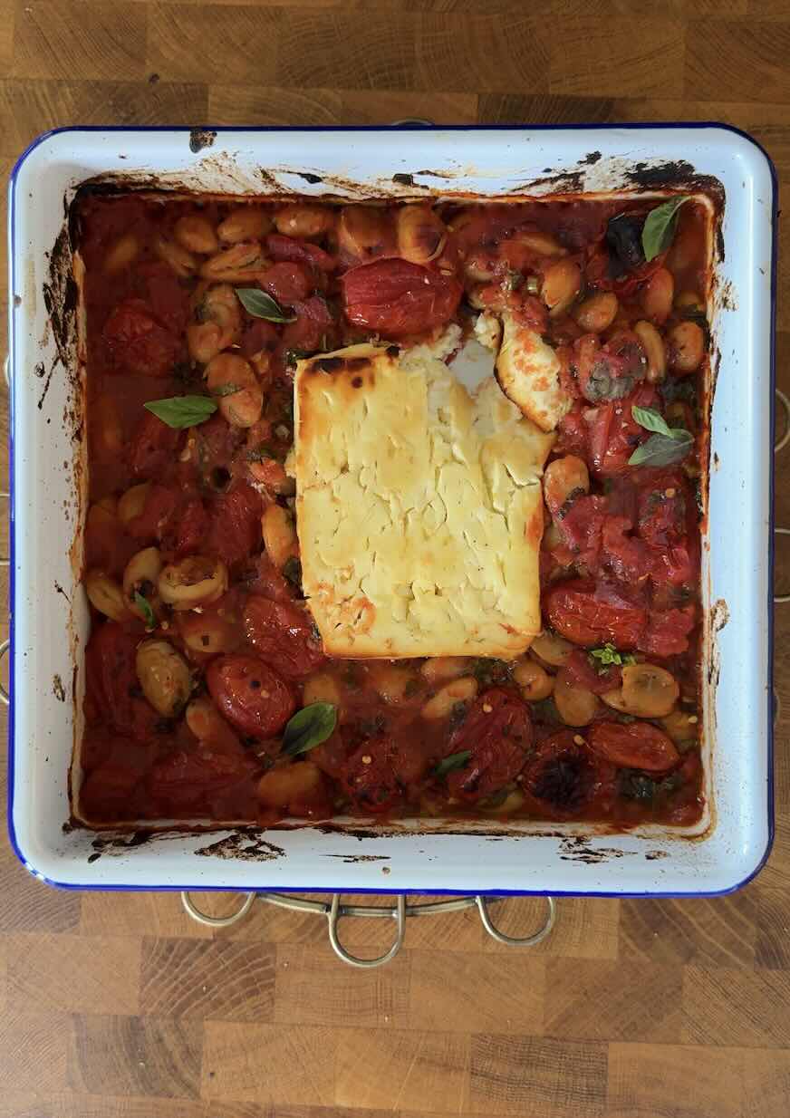 Baked Feta, Butter Beans & Tomatoes