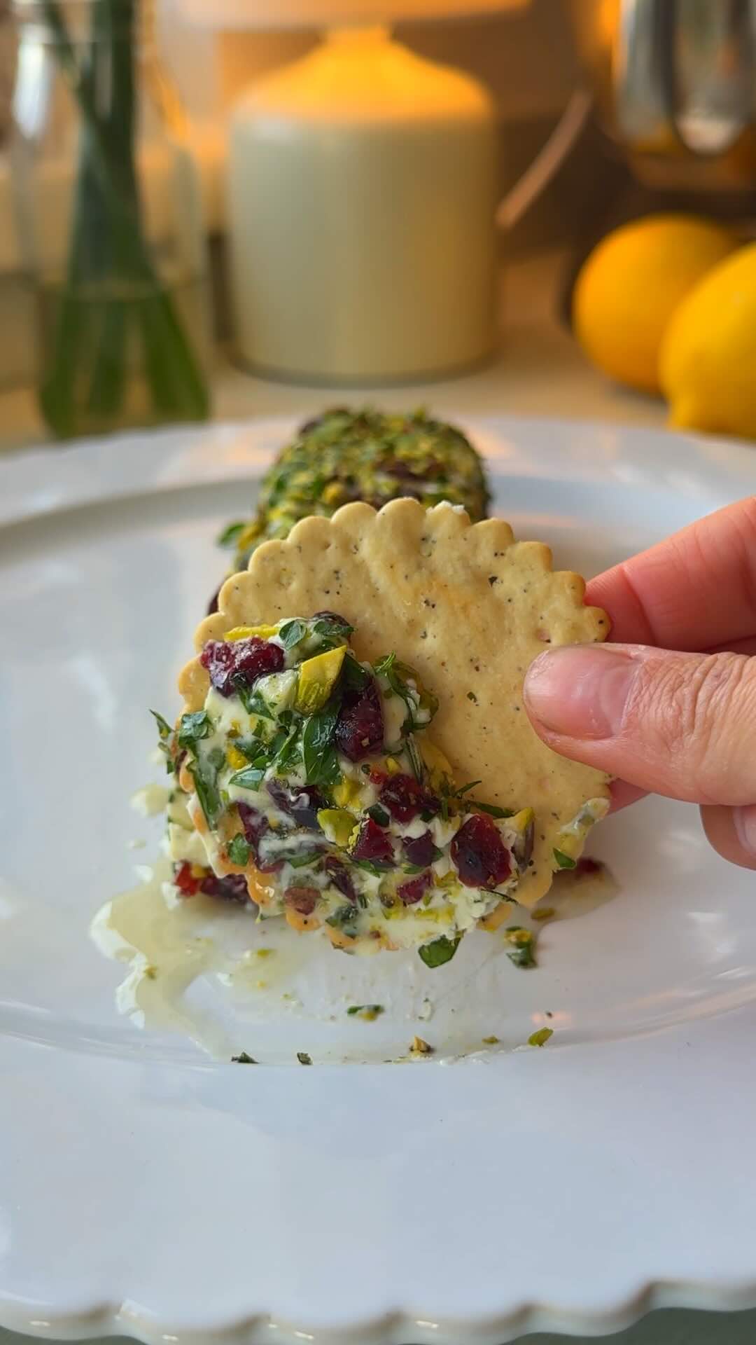 Honey Cranberry Cheese Log 