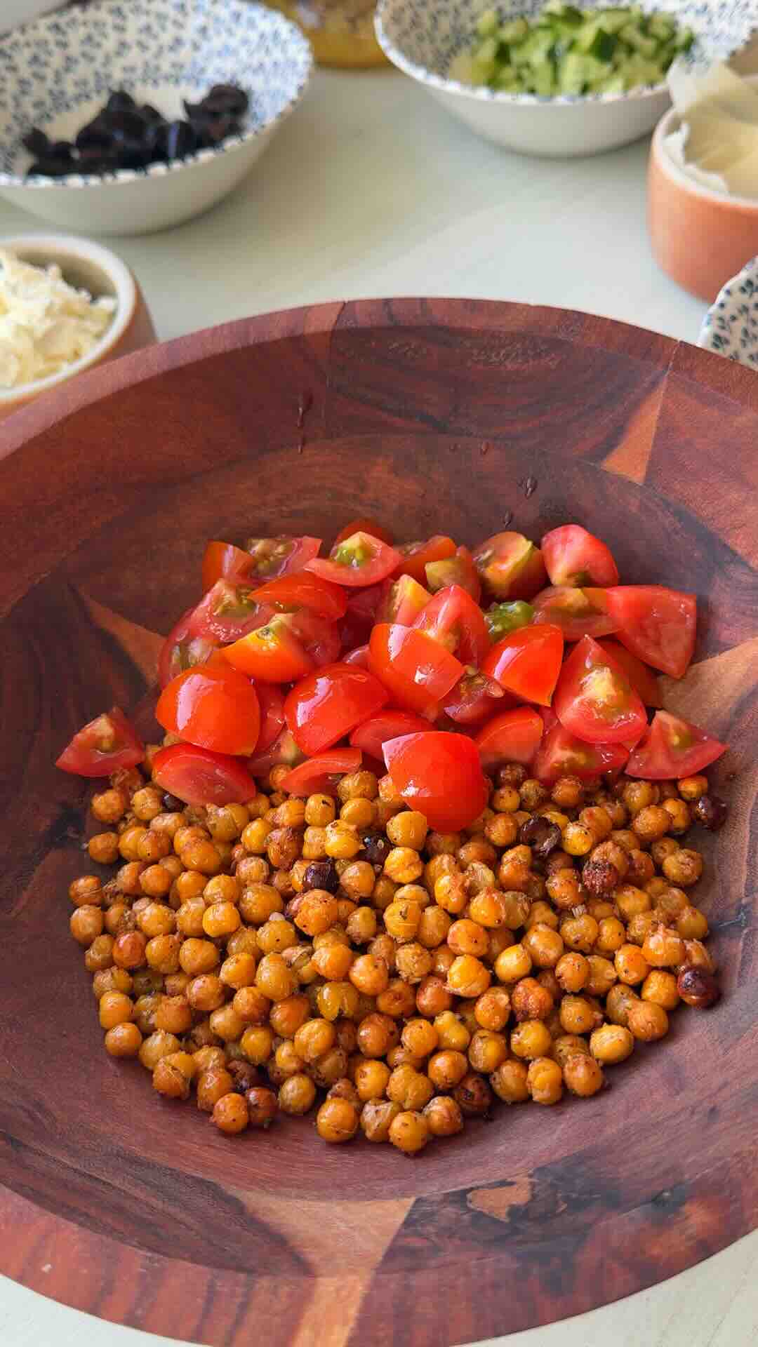 Crispy Chickpea Greek Pasta Salad 