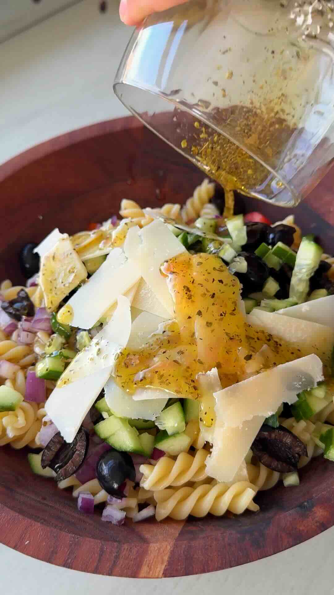 Crispy Chickpea Greek Pasta Salad 