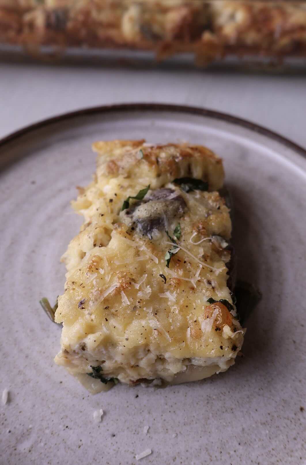 High Protein Roasted Shallot Cheddar Frittata