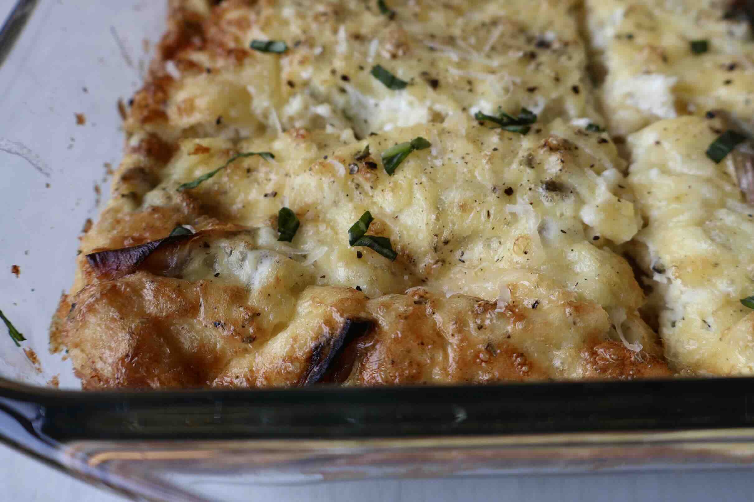 High Protein Roasted Shallot Cheddar Frittata