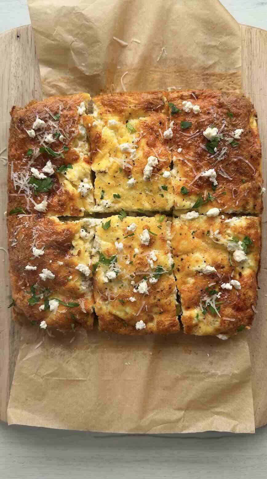Feta Pea Frittata (Easy High Protein Recipe) 